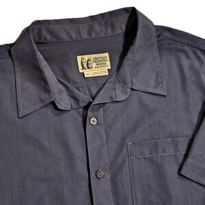 Marmot Mountain Works Men's Medium Ripstop Short Sleeve Button-Down Shirt Navy
